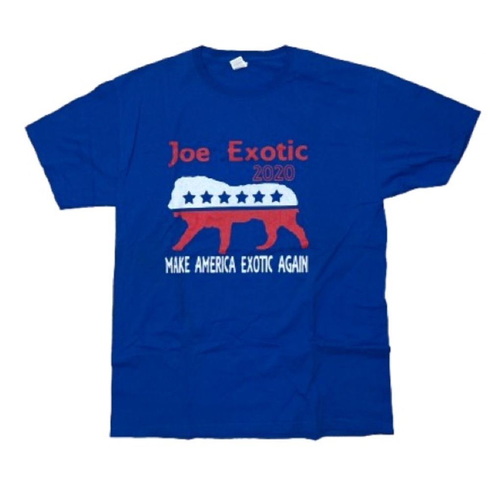Joe Exotic President 2020 T-Shirt Royal Blue Men's Large Funny Graphic